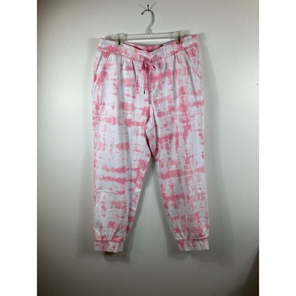 Womens Style & Co Jogger Mid Rise Pink Icing Tie Dyed XL NWT - Picture 1 of 12